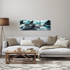Kép - Delfinek az óceánban (órával) (90x30 cm)