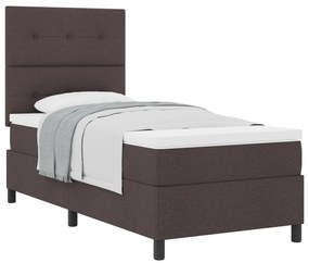 Box Spring ágy matraccal sötétbarna egyszemélyes szövet