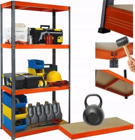 Helios fém tároló állvány garázs állvány 180x75x40cm 4Px175kg