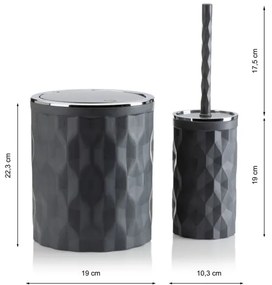 Fürdőszobai készlet REINA 5 db antracit/króm