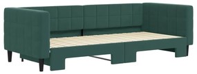 sötétzöld kihúzható bársony heverő 90 x 200 cm