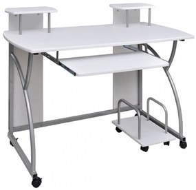 fehér szerelt fa számítógépasztal 110 x 52 x 88,5 cm