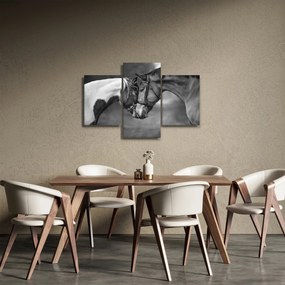 Kép - Szerelmes lovak, fekete-fehér (90x60 cm)
