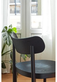 Fekete fotel kőrisfa dekorral Nara - Teulat