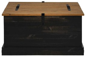 fekete tömör fenyőfa HALDEN tárolószekrény 91x91x47 cm