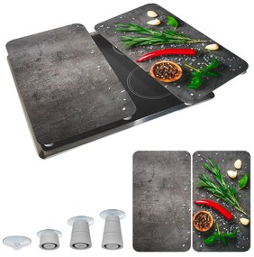 Edzett üveg tűzhely fedőlap szett 2 db-os 52x30 cm Rosemary – Maximex