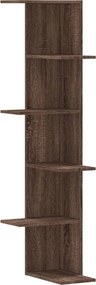 vidaXL barna tölgy színű szerelt fa fali sarokpolc 36,5 x 36,5 x 140cm