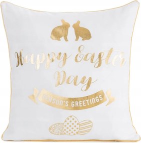 Húsvéti díszpárnahuzat Tavasz 45x45 fehér arany kívánság