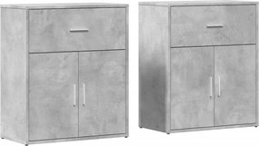 vidaXL 2 db betonszürke szerelt fa tálalószekrény 60 x 31 x 70 cm