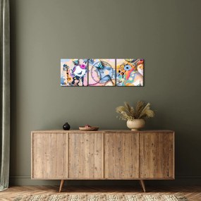 Kép - mesebeli absztrakció (órával) (90x30 cm)