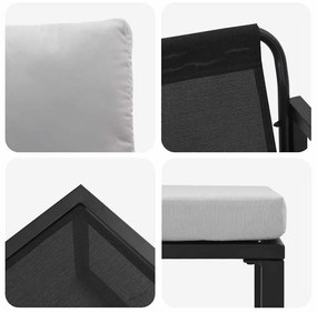 Kerti Kanapé Szett 4 pcs Fekete 61 x 72.5 x 71 cm Acél