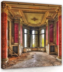 Vászonkép 80x80 Elhanyagolt elhagyatott birtok régi szoba romok melankólia