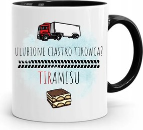 Teherautó Sofőrnek Tira Bögre Fekete Ajándék, fényképes nyomattal