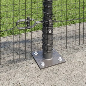 Hegesztett Drótkerítés 7 Hornyos Oszloppal Szürke 0,8x10 m Acél