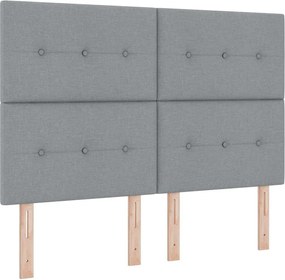 vidaXL Boxrugós ágy matracmal leddel Világosszürke 140 x 200 cm szövet