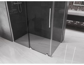 Mexen Velar, zuhanykabin tolóajtóval 140 x 80 cm, 8mm szürke üveg, króm, 871-140-080-41-01