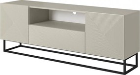 Asha TV szekrény, fiókkal és fekete fém kerettel - 167 cm - kasmír