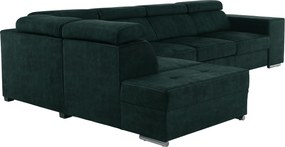 Ülőgarnitúra, smaragdzöld, balos, MALAGA BIG