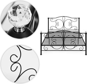 Modern fém ágy stabil vázzal és magas fejtámlával Szélesség: 160 cm | Hossz: 200 cm