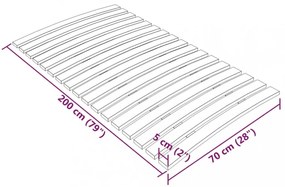 17 léces ágyrács 70 x 200 cm