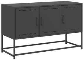 fekete acél TV-szekrény 100,5x39x60,5 cm