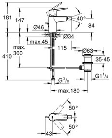 GROHE 32560002 - Bidé csaptelep START, S méret, fényes króm