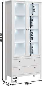 Vitrin 2W2S, fehér, OLJE