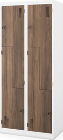 L alakú öltözőszekrény, fehér, dió, 800x1850x450 mm: JULIA Eco Design