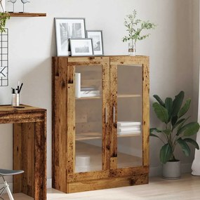 antik fa színű szerelt fa könyvszekrény 82,5 x 30,5 x 115 cm