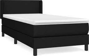 vidaXL fekete szövet rugós ágy matraccal 80 x 200 cm