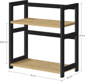 Polc asztalra NORDEKO 41x41 cm, fekete / tölgy artisan
