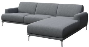 Puzo világosszürke sarokkanapé jobb oldali fekvőfotellel - MESONICA