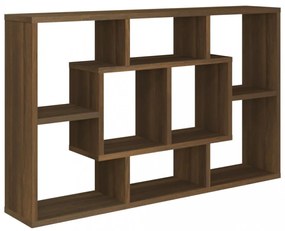 barna tölgy színű szerelt fa fali polc 85x16x52,5 cm