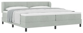 Box Spring Ágy Matraccal Világosszürke 200x200 cm Bársony
