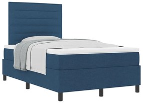 Box Spring Ágy Mattal Kék Kicsi Dupla Szövet