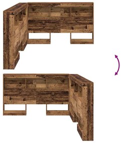 Tároló fejtámla polcokkal fejtámlával Régi fa 120 cm Faanyag