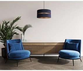 Duolla - Csillár zsinóron DUO 1xE27/15W/230V átm. 40 cm kék/arany