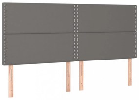 szürke műbőr LED-es fejtámla 200x5x118/128 cm