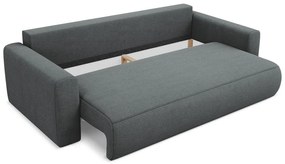Sötétszürke kinyitható-tárolóhelyes kanapé 238 cm Kapua – Makamii