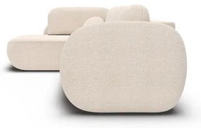 OLBIA balos, L-alakú kinyitható sarokkanapé tárolóval, bézs