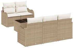 vidaXL Kerti Kanapé Szett Bézs polirattan