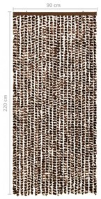 barna és fehér zsenília rovarfüggöny 90 x 220 cm
