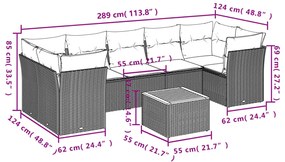 8 részes bézs polyrattan kerti ülőgarnitúra párnával