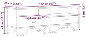 barna tölgy színű szerelt fa TV-szekrény 122 x 34 x 41 cm