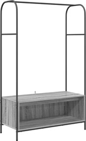 vidaXL Ruhafogó tárolóval Szürke 100 x 44 x 160 cm Faanyag