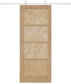 Tolóajtó Szett Természetes és fehér 83 x 202 cm