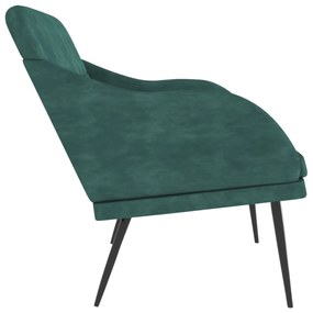 vidaXL sötétzöld bársonypad 110 x 76 x 80 cm