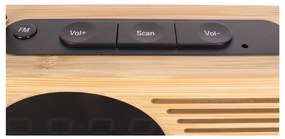 Retro bambusz ébresztőóra rádióval - Karlsson