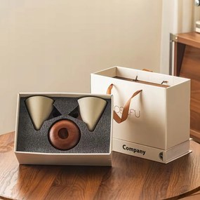 Bögre Kávéscsésze tea drip kerámia kő fa Prémium Ajándék 2