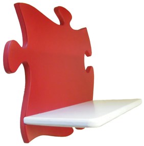 Puzzle gyerek polc (piros-fehér)